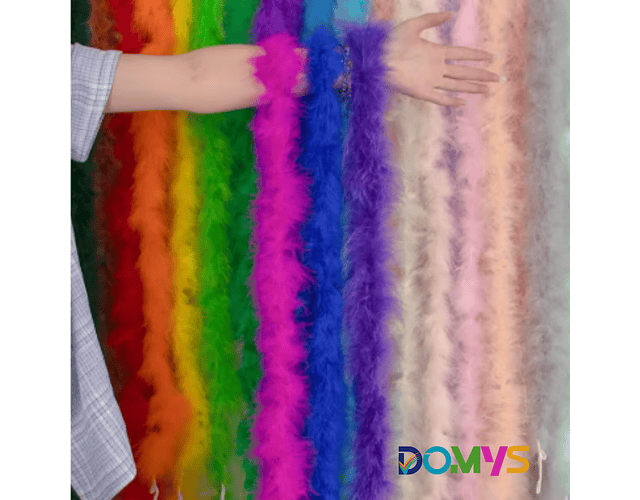 Boas de plumas, (1,9 metros) En varios colores.