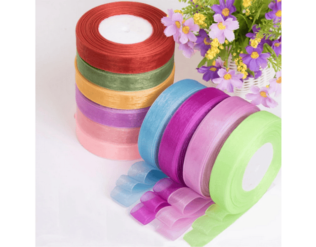 Cinta Organza 1 cm Rollo contiene (22,8 metros)