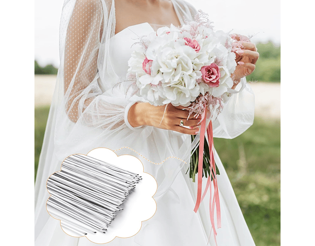 Alambre Floral  Blanco (1,2 mm x 40 cm de Largo) Pack de 20 Unidades