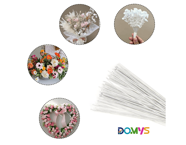 Alambre Floral  Blanco (1,2 mm x 40 cm de Largo) Pack de 20 Unidades