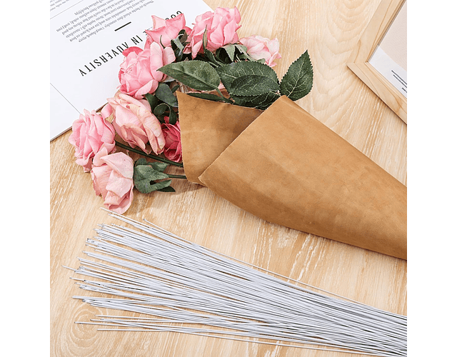 Alambre Floral  Blanco (1,2 mm x 40 cm de Largo) Pack de 20 Unidades