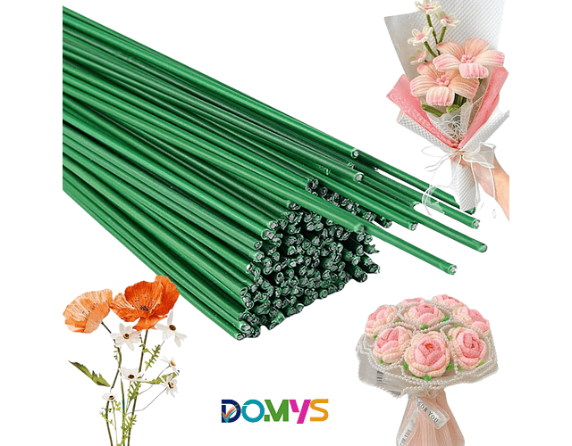 Alambre Floral Forrado en Plástico (2mm x 40 cm de Largo) Pack de 15 Unidades