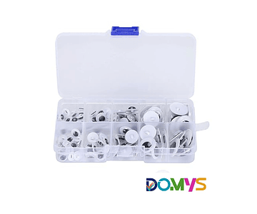 Caja de Ojos Locos  / Ojos Moviles Autoadeshivos en varios medida 260 Unidades