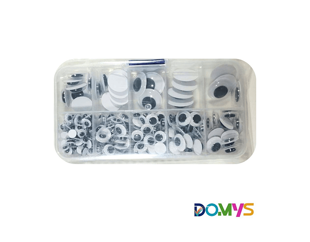 Caja de Ojos Locos  / Ojos Moviles Autoadeshivos en varios medida 260 Unidades