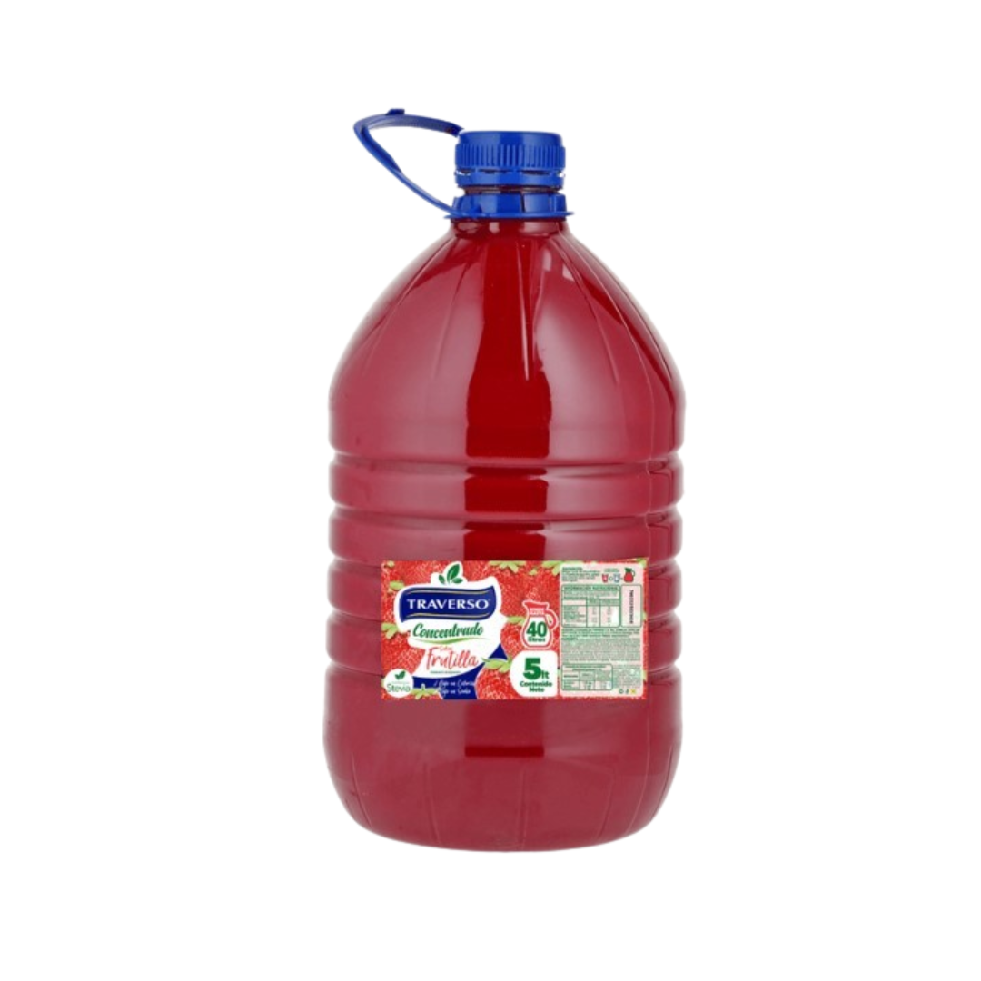 Jugo concentrado frutilla 5 litros Traverso