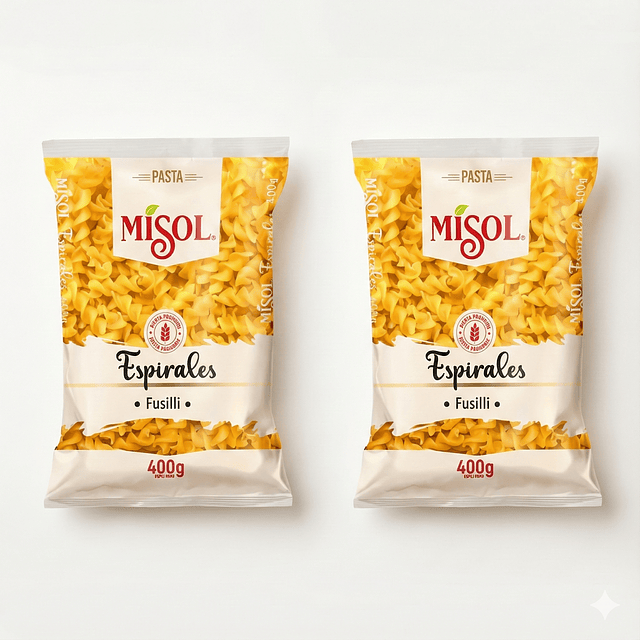 Fideos Misol Espirales 400gr x 2
