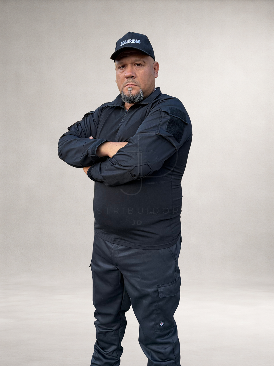 Polera Polo Manga Larga Táctica Negra para Guardia de Seguridad | UPF 50+ 1