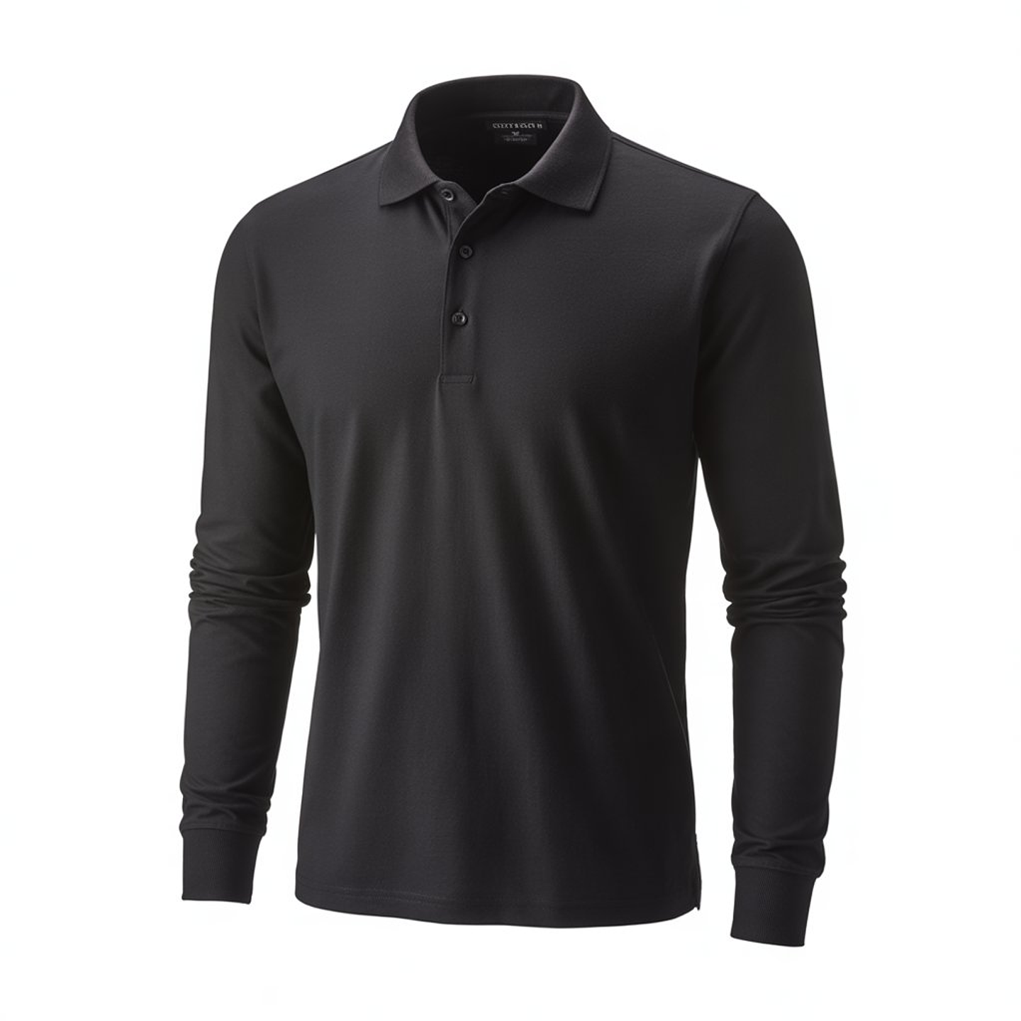 Polera Piqué Mujer Manga Larga Negra para Guardia de Seguridad 2