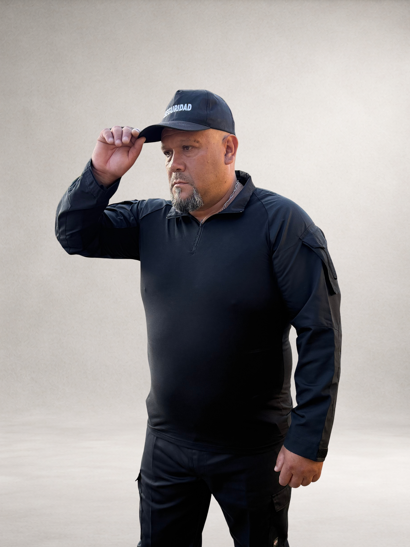 Polera Polo Manga Larga Táctica Negra para Guardia de Seguridad | UPF 50+ 3