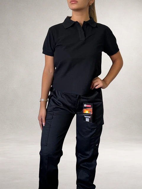 PANTALON CARGO NEGRO GABARDINA - PRACTICAL LINE