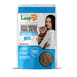 Arena Sanitaria para Gatos Loops Mix Biodegradable (4 x 2 KG)