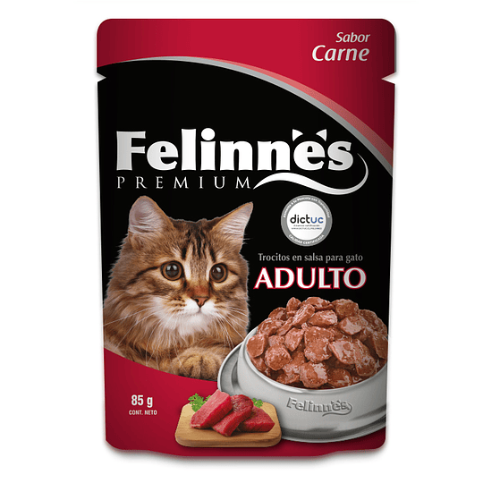 Alimento Húmedo Gato Adulto Pouch Felinnes (12 x 85 GR)