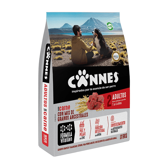 Alimento Perro Adulto Carne y Cereal Cannes 9 KG
