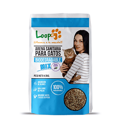 Arena Sanitaria para Gatos Loops Mix Aromas Biodegradable (2 x 4.5 KG)