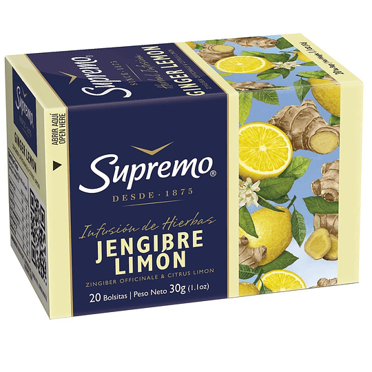 Infusión Jengibre Limón Supremo ( 5 x 20 bolsitas )