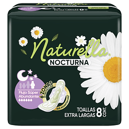 Toalla Femenina Naturella Nocturna Tela con Alas (4 x 8 UD)