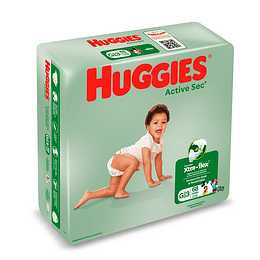 Pañal Huggies Active Sec Quincenal G ( 68 pañales )