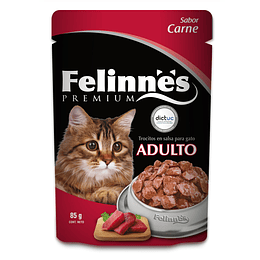 Alimento Húmedo Gato Adulto Pouch Felinnes Carne (12 x 85 G)
