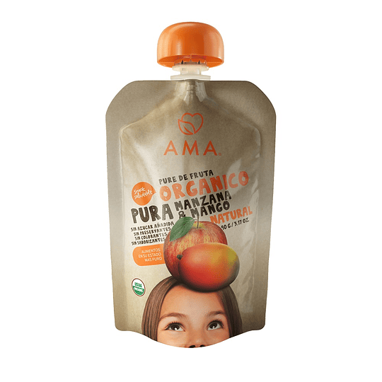 Puré Orgánico Manzana Mango Ama (4 x 90 G)