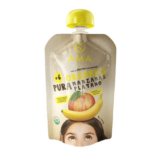 Puré Orgánico Manzana Plátano Ama (4 x 90 G)