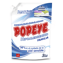 Detergente Líquido Hipoalergénico Popeye Familia (3 LT)