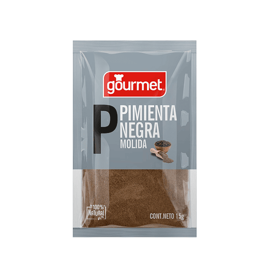 Pimienta Negra Molida Gourmet ( 5 x 15 G )