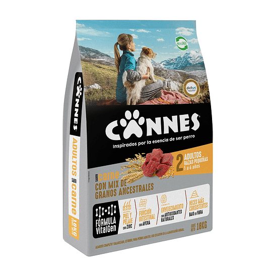 Alimento Perro Adulto Razas Pequeñas Carne y Cereal Cannes (18 KG)