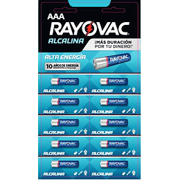 Pilas Alcalinas Rayovac AAA ( 10 UD )