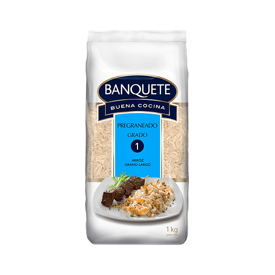 Arroz Grado 1 Pregraneado Banquete ( 5 x 1 KG )