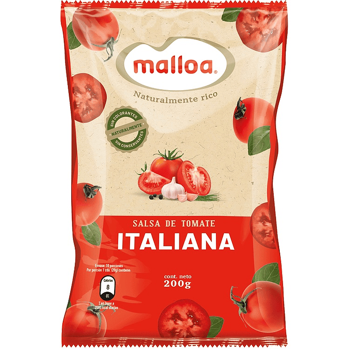 Salsa de Tomates Italiana Malloa ( 6 x 200 G )