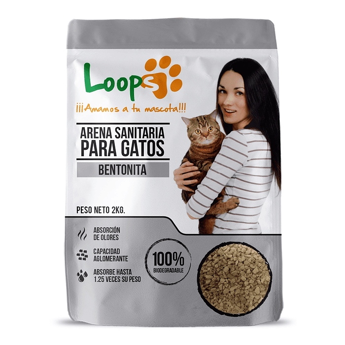 Arena Sanitaria para Gatos Loops Piedra ( 2 KG )