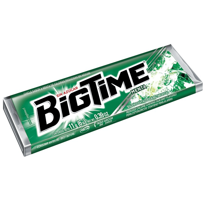 Chicles Bigtime Display Menta ( 20 UD )