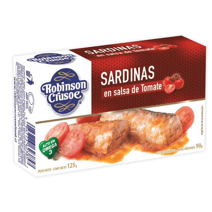 Sardinas Robinson Crusoe Tomate ( 5 x 125 G )