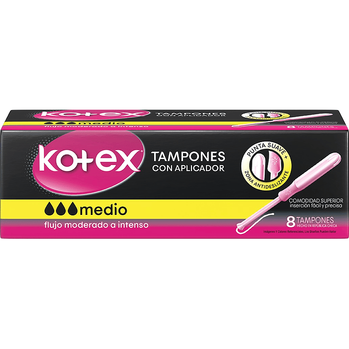 Tampones Kotex Medio con Aplicador ( 4 x 8 UD )