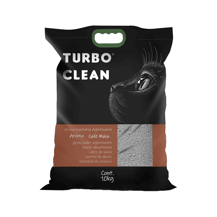 Arena Sanitaria para Gatos Turbo Clean Aglutinante Café Moka ( 10 KG )