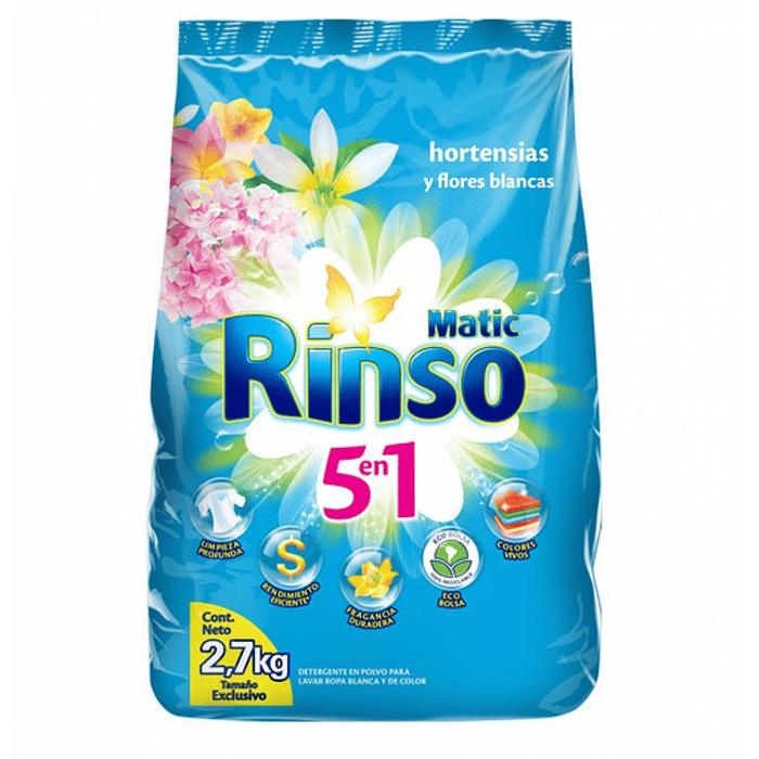 Detergente en Polvo Rinso Hortensias y Flores Blancas ( 2.7 KG )