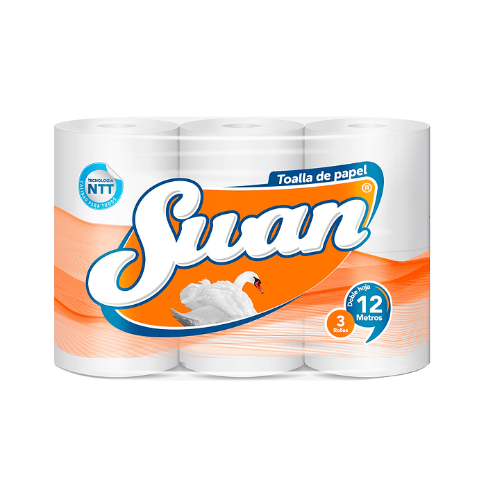 Toalla de Papel Swan 12 Metros ( 8 x 3 Rollos )