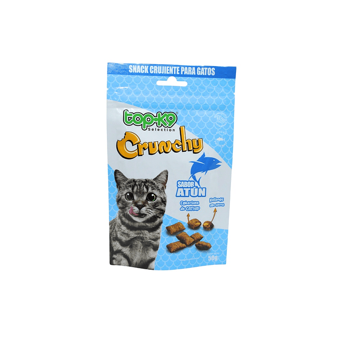 Snack Crunchy para Gatos Topk9 Atún ( 5 x 50 G )