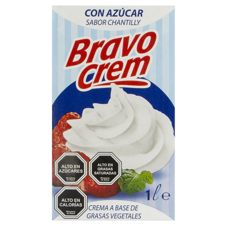 Crema Vegetal Chantilly Azucarada Bravo ( 3 x 1 LT )