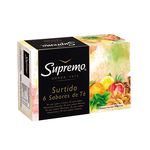 Té Supremo Ceylan 6 Sabores Surtidos ( 5 x 75 Bolsitas )