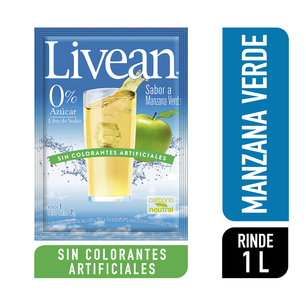 Jugo en Polvo Livean Manzana ( 10 UD )