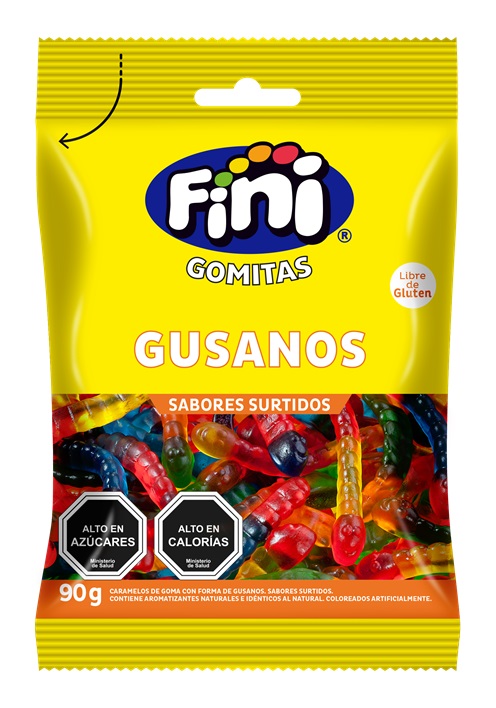 Gomitas Fini Gusanos Dulces ( 4 x 90 G )