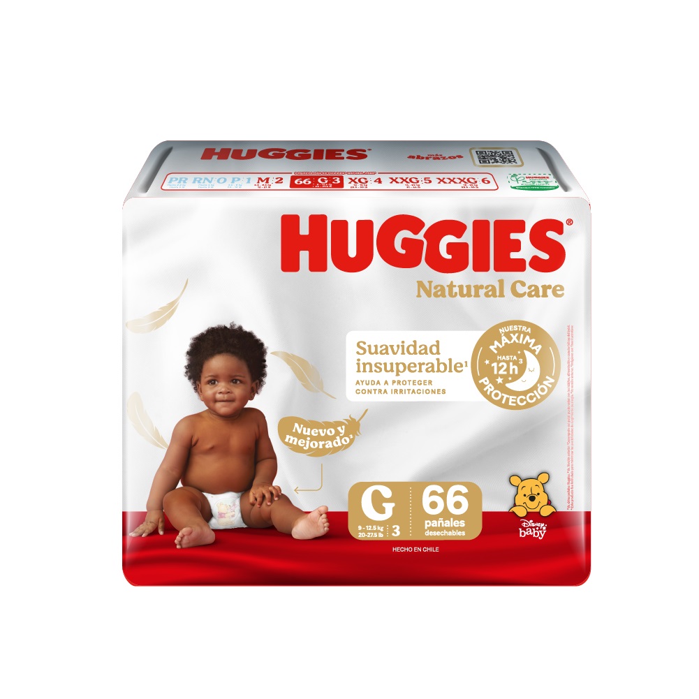 Pañal Huggies Natural Care Quincenal G ( 66 Pañales )