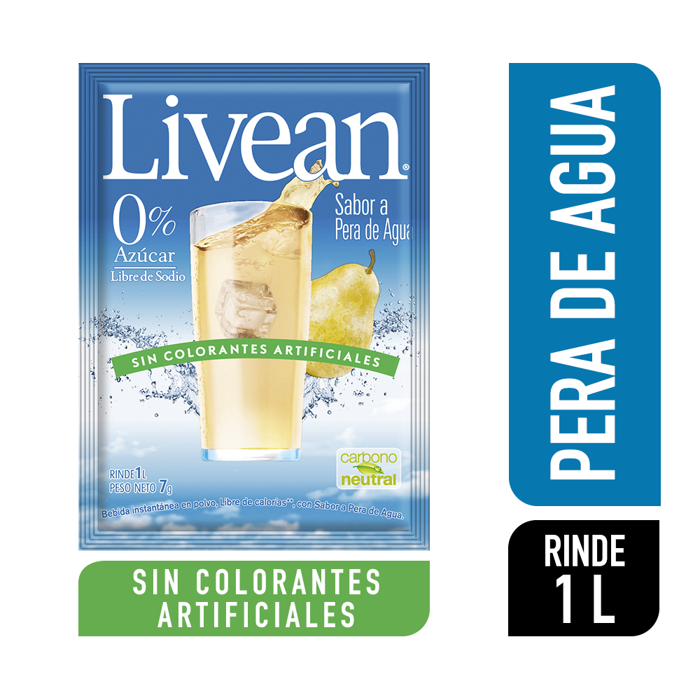 Jugo en Polvo Livean Pera ( 10 UD )