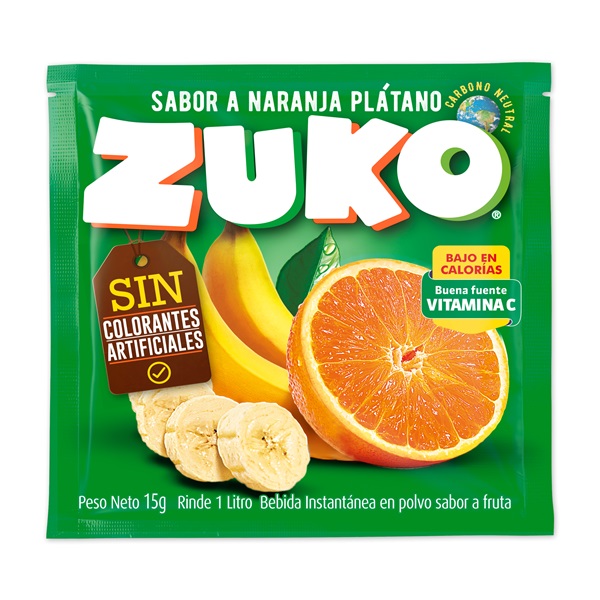 Jugo en Polvo Zuko Naranja Plátano ( 10 UD )