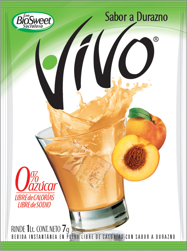 Jugo en Polvo Vivo Durazno ( 10 UD )