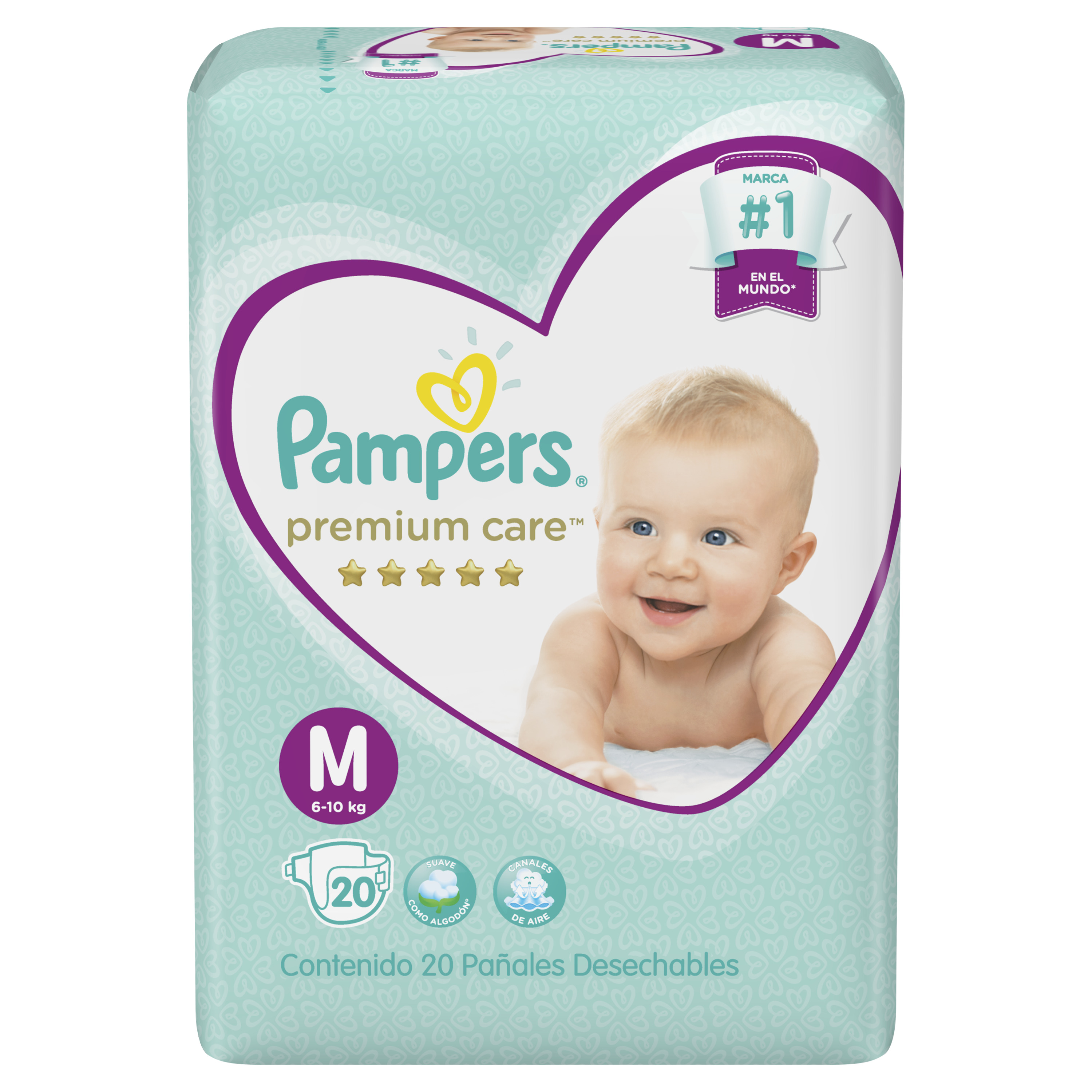 Pañal Pampers Premium Care M ( 40 Pañales )
