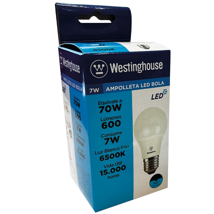 Ampolletas Led Luz Blanca 7 Watts Westinghouse ( 6 UD )