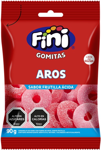 Gomitas Fini Aros Frutilla Ácida ( 4 x 90 G )