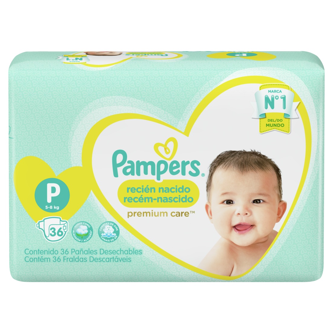 Pañal Pampers Premium Care Pequeño ( 36 Pañales )